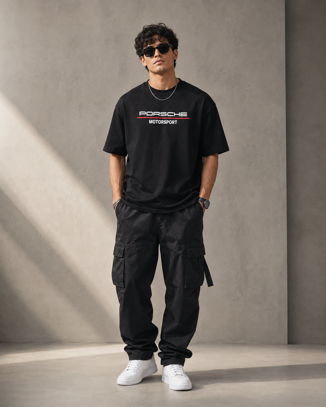 Men’s Black Porsche Motorsport Graphic T-Shirt