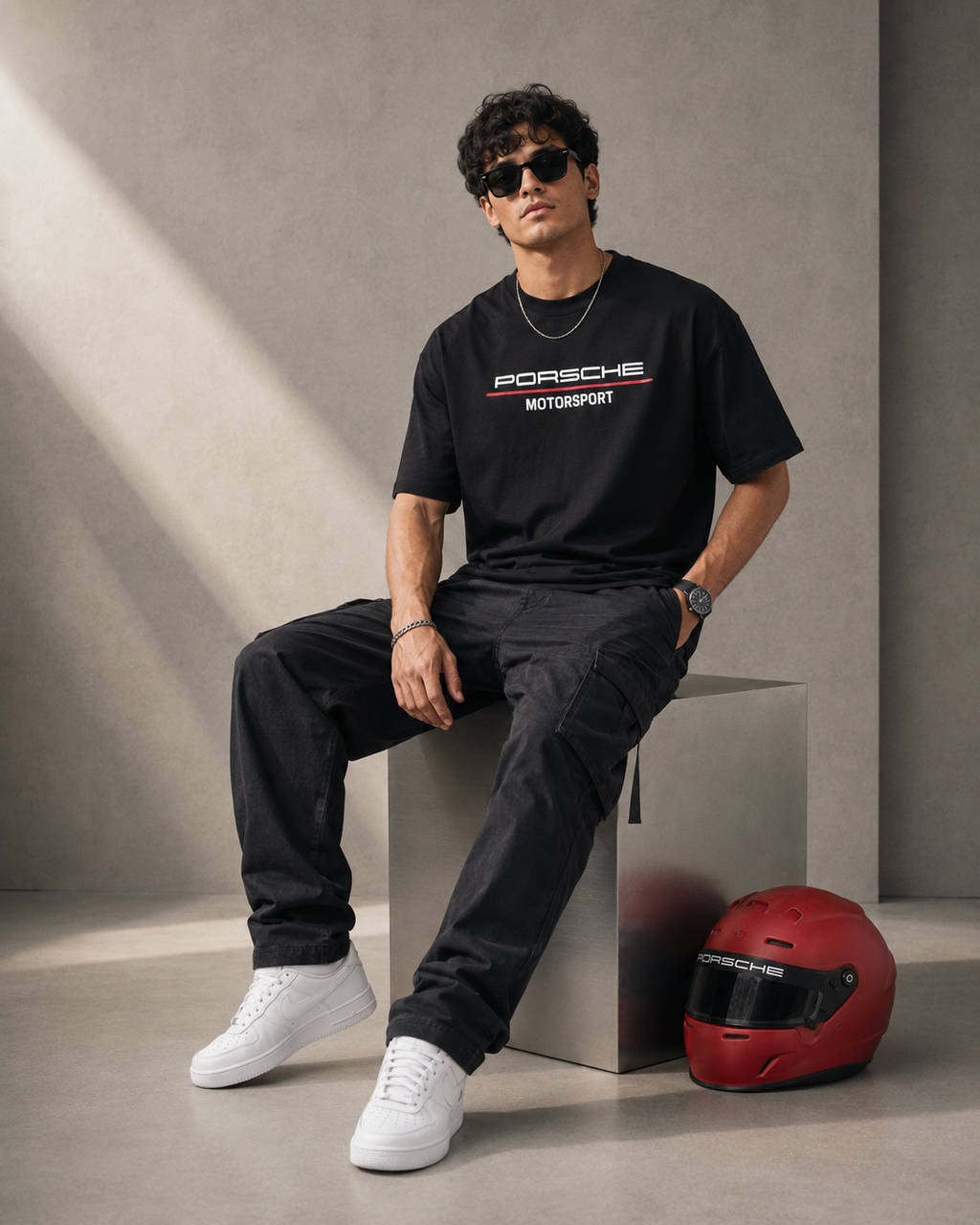 Men’s Black Porsche Motorsport Graphic T-Shirt