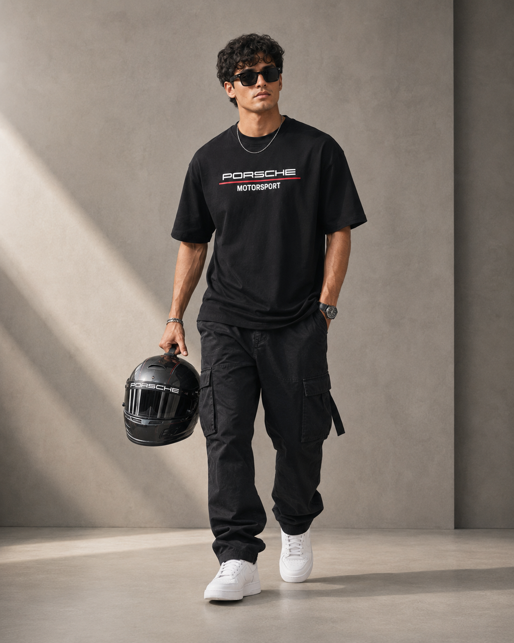 Men’s Black Porsche Motorsport Graphic T-Shirt