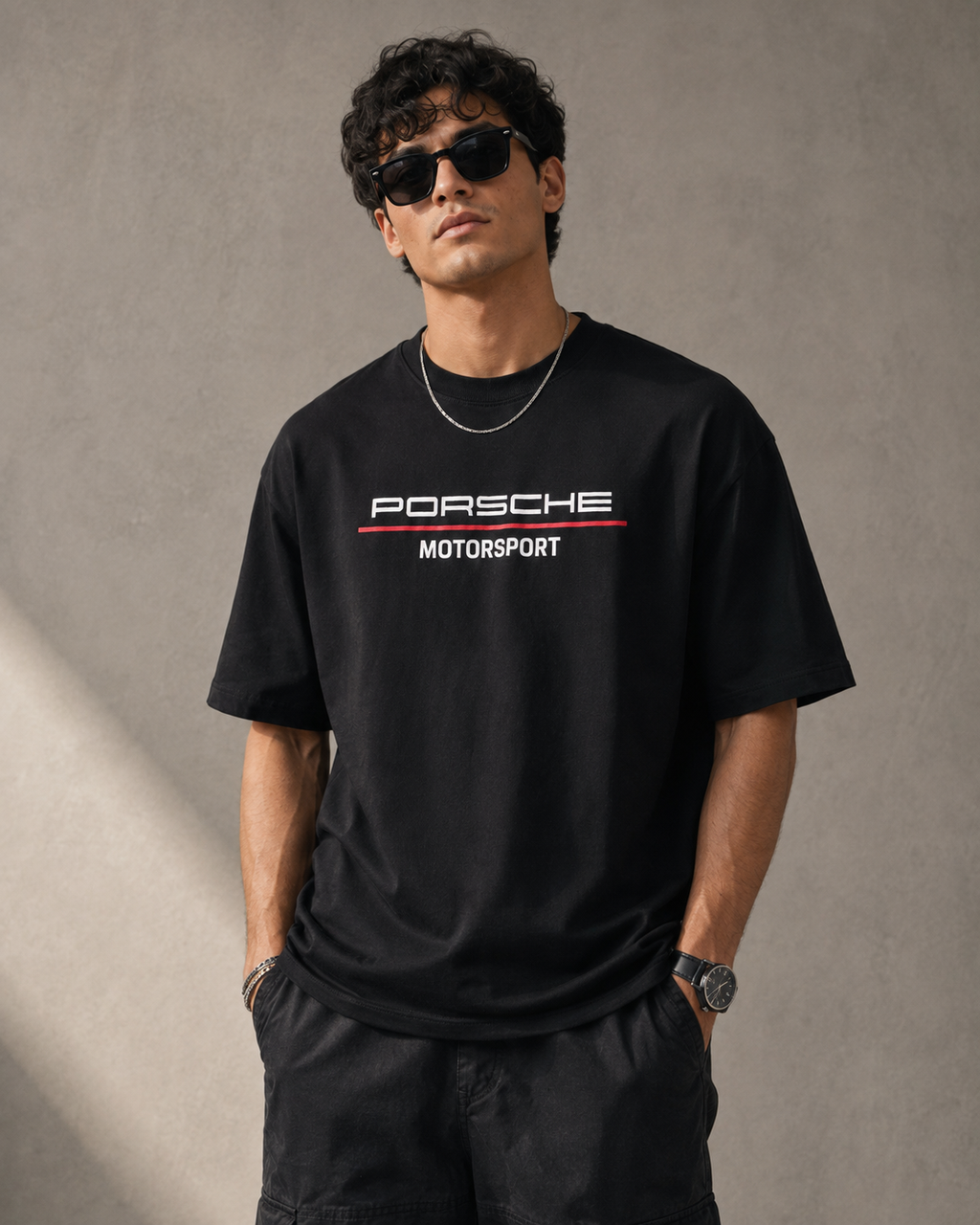 Men’s Black Porsche Motorsport Graphic T-Shirt