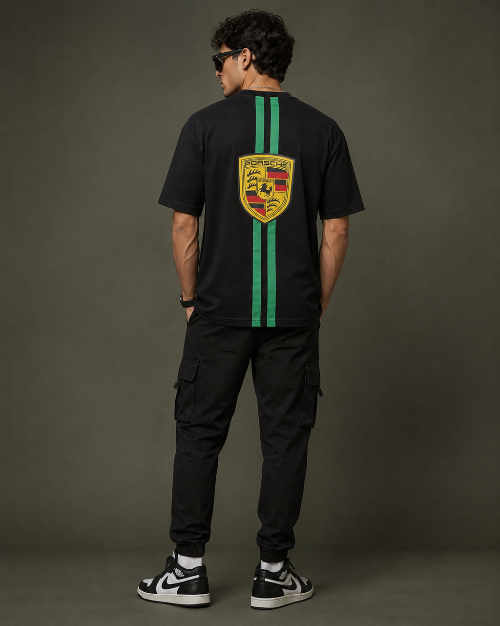 Men’s Black Porsche Graphic Print T-Shirt