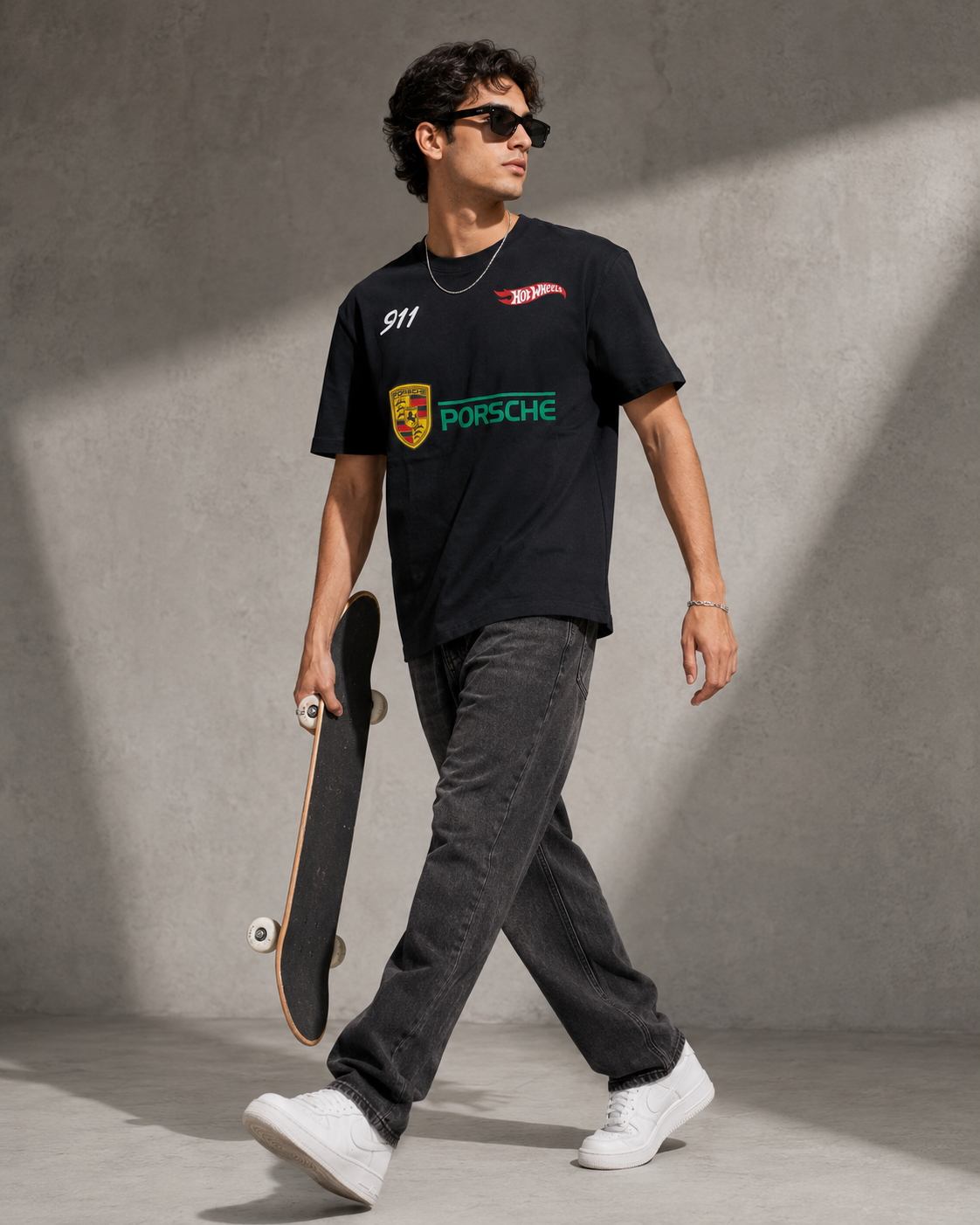 Men’s Black Porsche Graphic Print T-Shirt