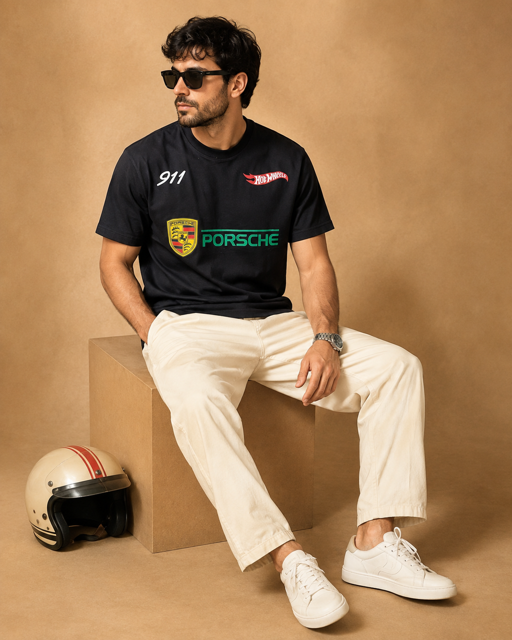 Men’s Black Porsche Graphic Print T-Shirt