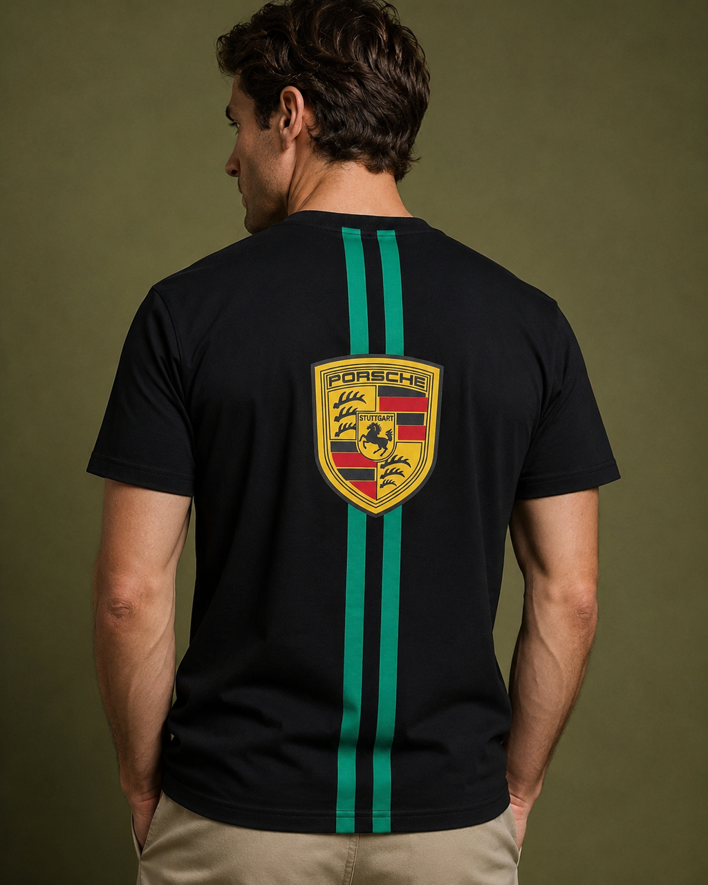 Men’s Black Porsche Graphic Print T-Shirt