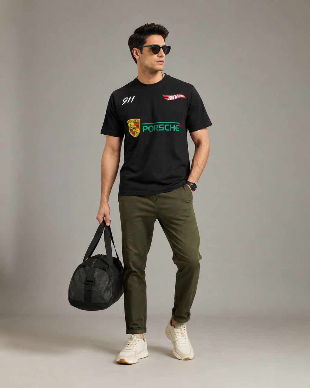 Men’s Black Porsche Graphic Print T-Shirt