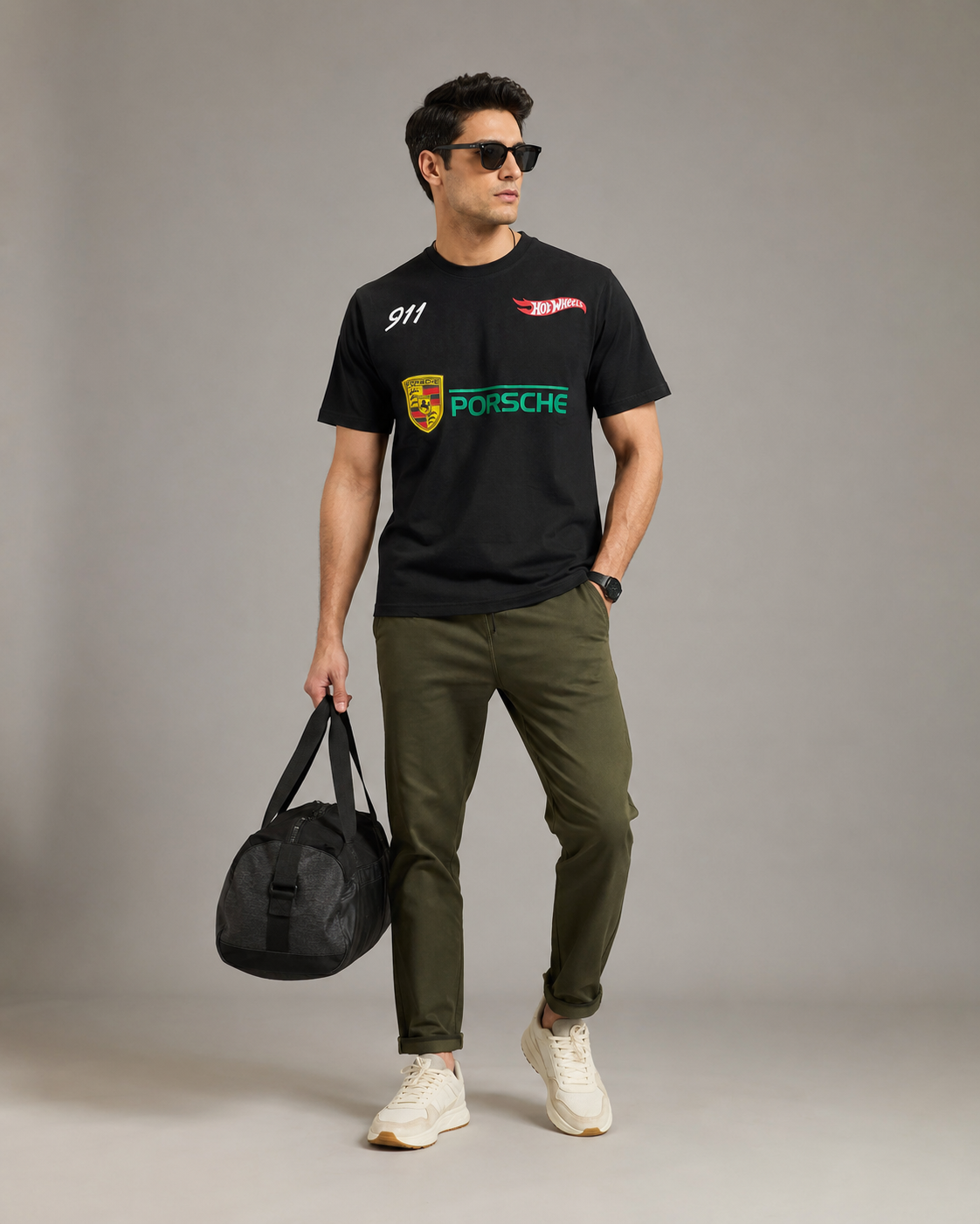Men’s Black Porsche Graphic Print T-Shirt