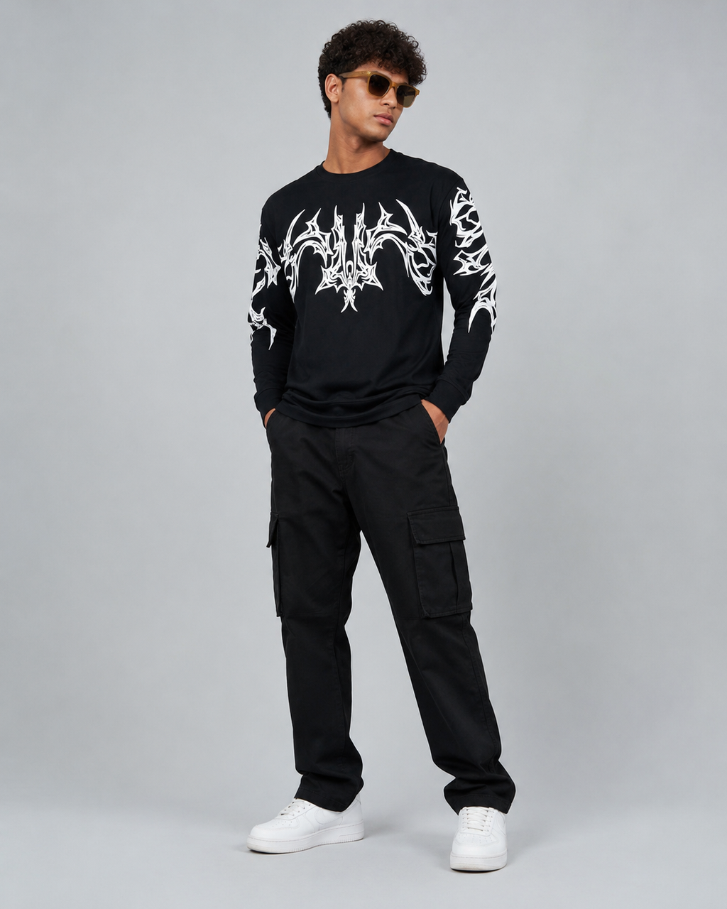 Men’s Black Graphic Print  Sweatshirt