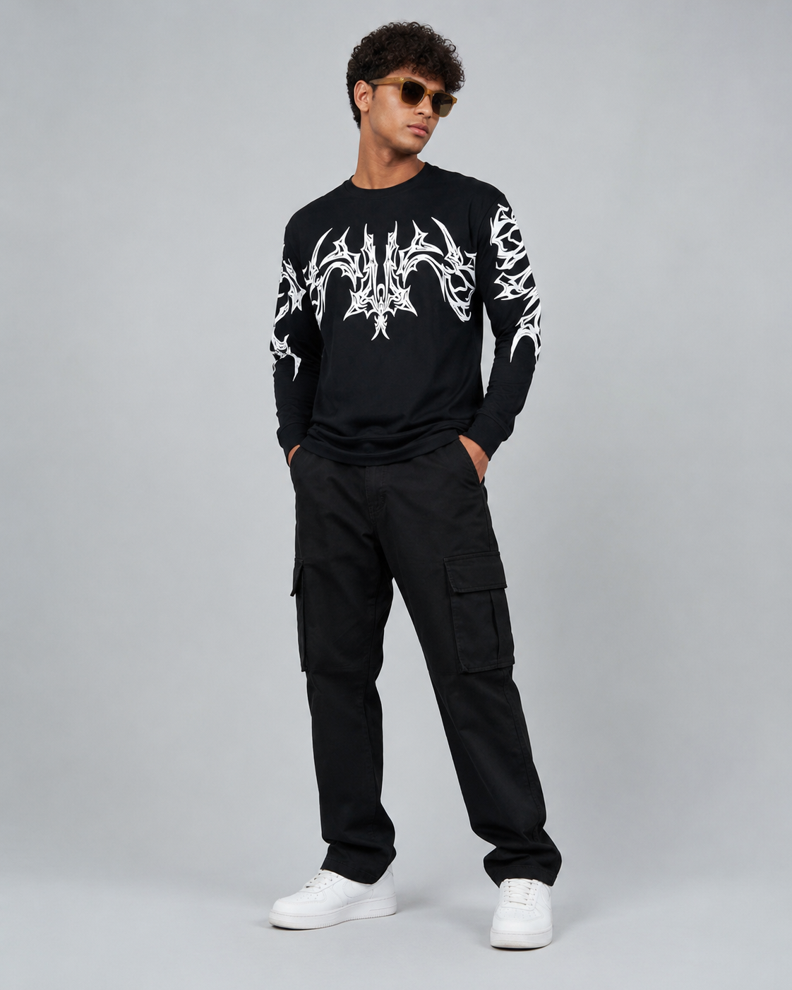 Men’s Black Graphic Print  Sweatshirt