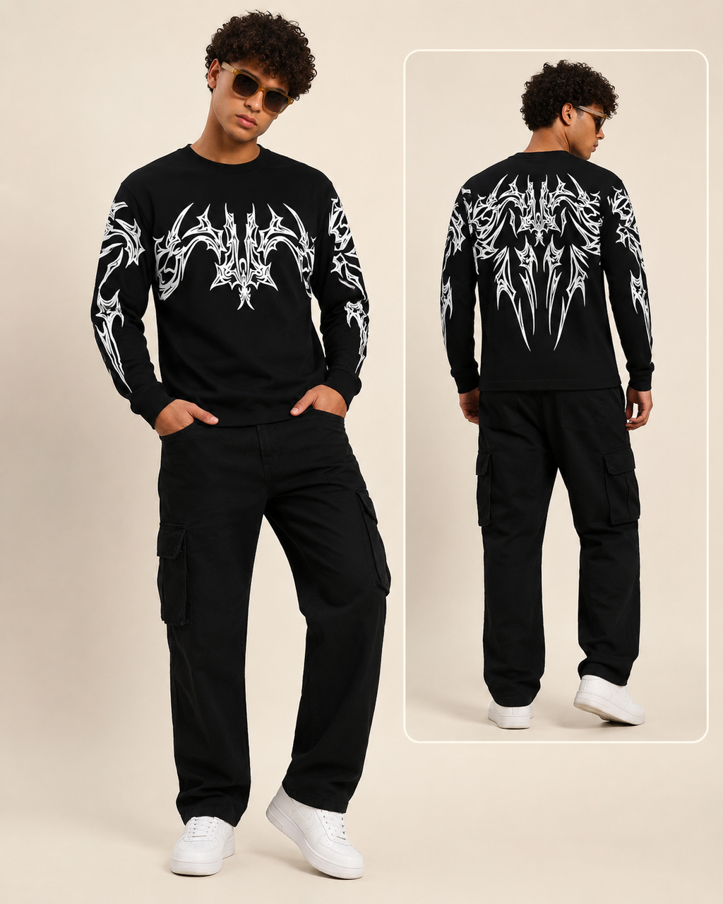 Men’s Black Graphic Print  Sweatshirt