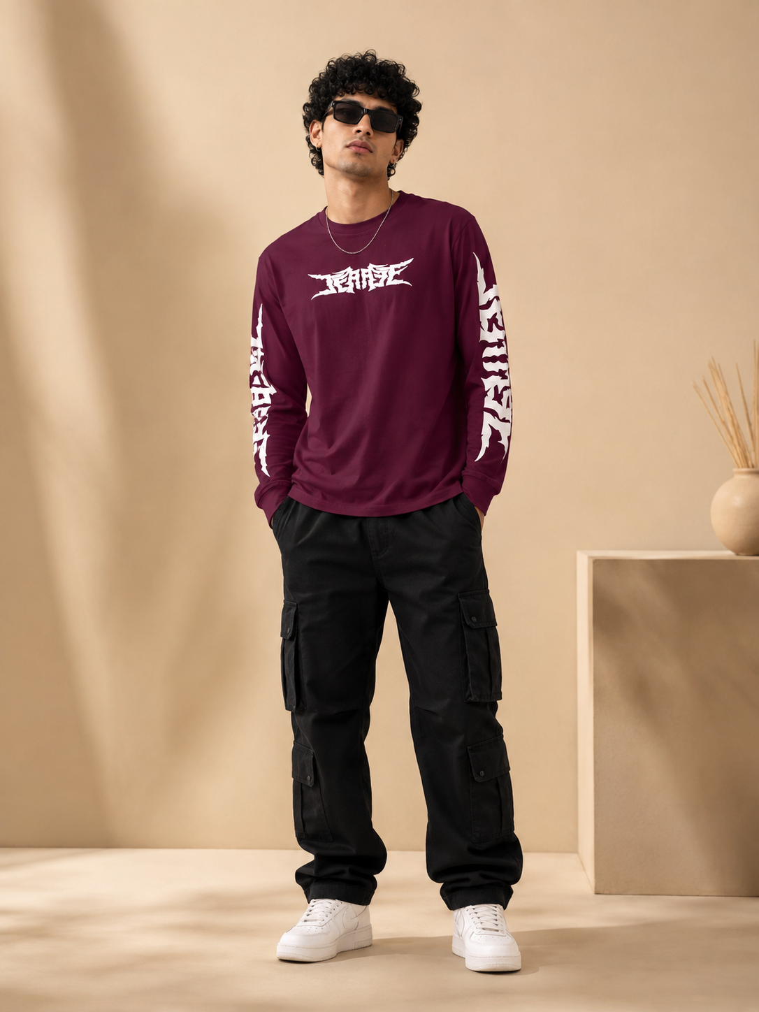 Men’s Burgundy Graphic Print Sweatshirt
