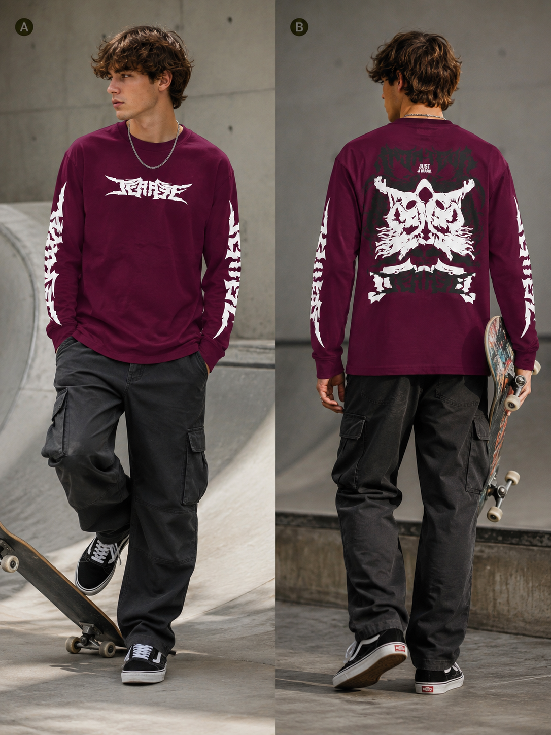 Men’s Burgundy Graphic Print Sweatshirt