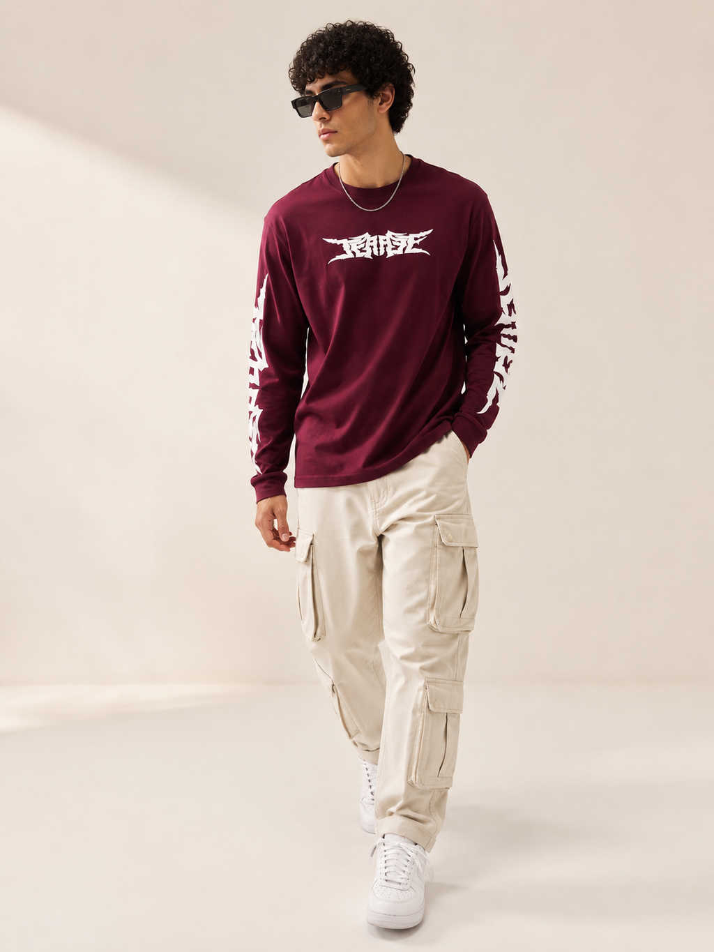 Men’s Burgundy Graphic Print Sweatshirt