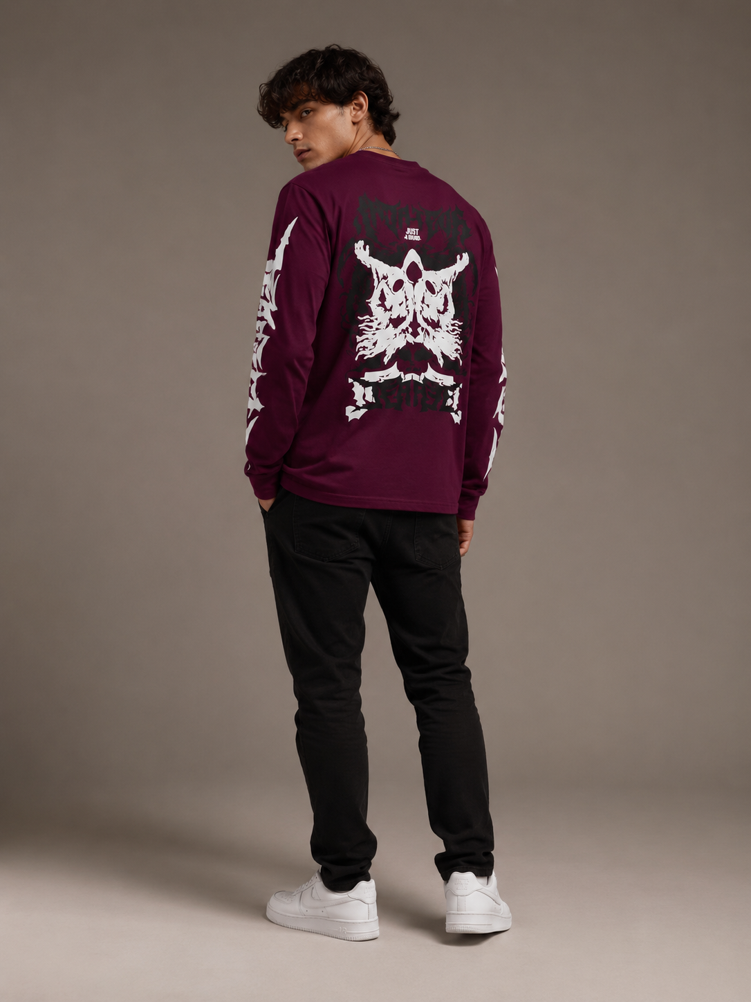 Men’s Burgundy Graphic Print Sweatshirt