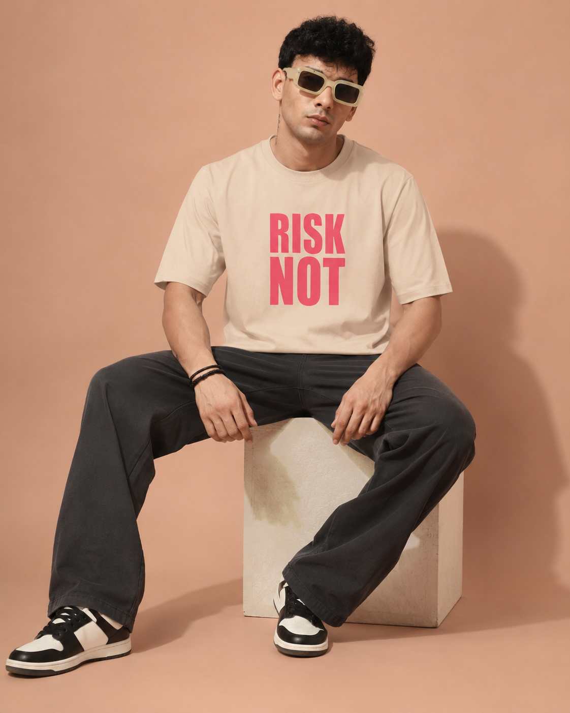 Graphic Print Drop-shoulder T-shirt