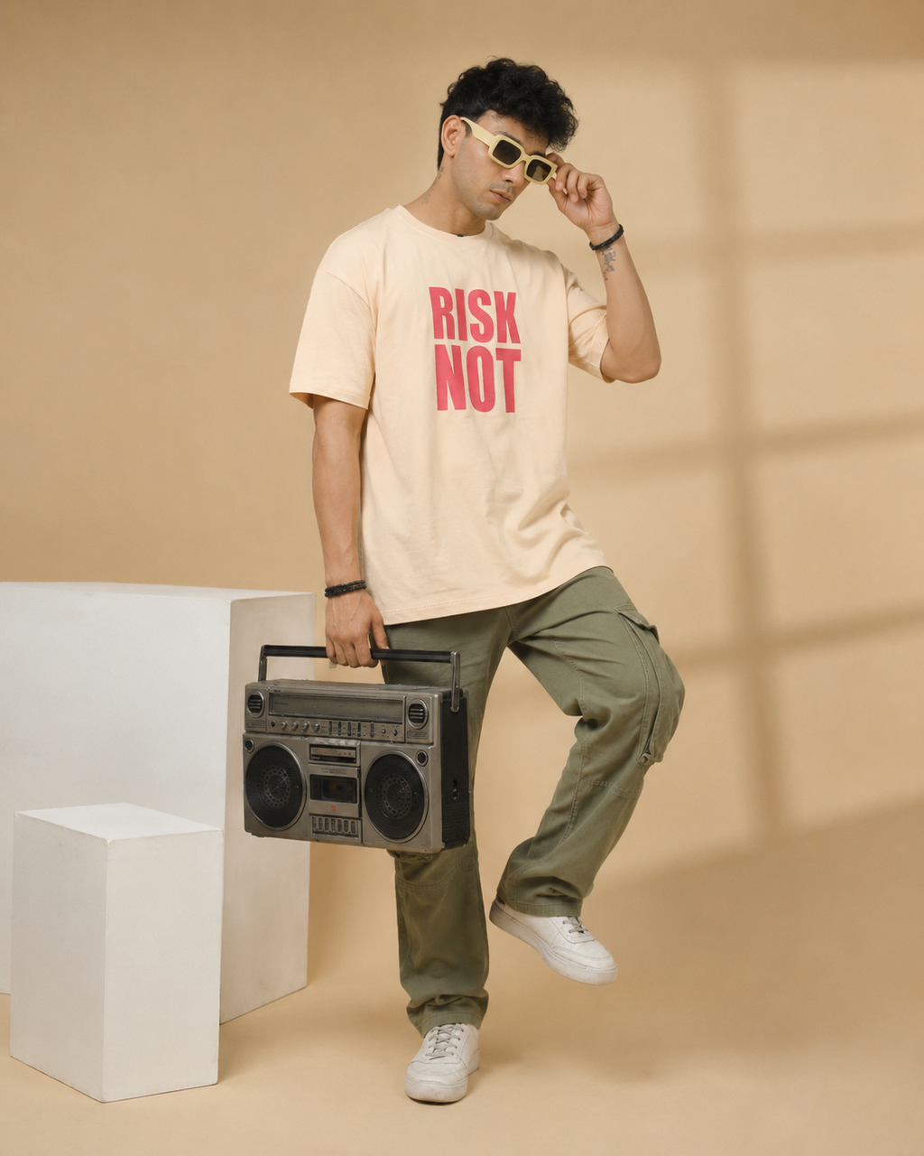 Graphic Print Drop-shoulder T-shirt