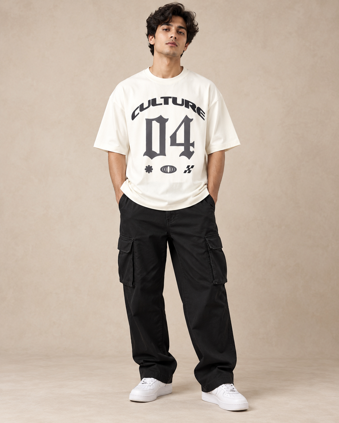 Men’s Off-White Down Shoulder Culture 04 Graphic Printed T-Shirt