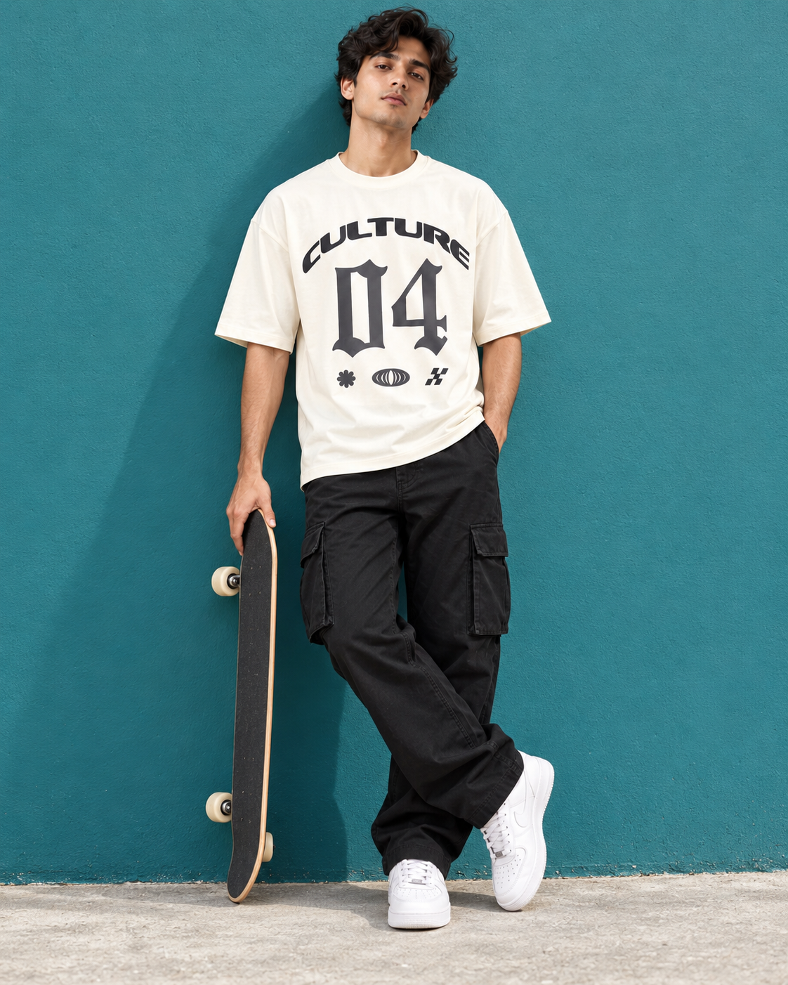 Men’s Off-White Down Shoulder Culture 04 Graphic Printed T-Shirt