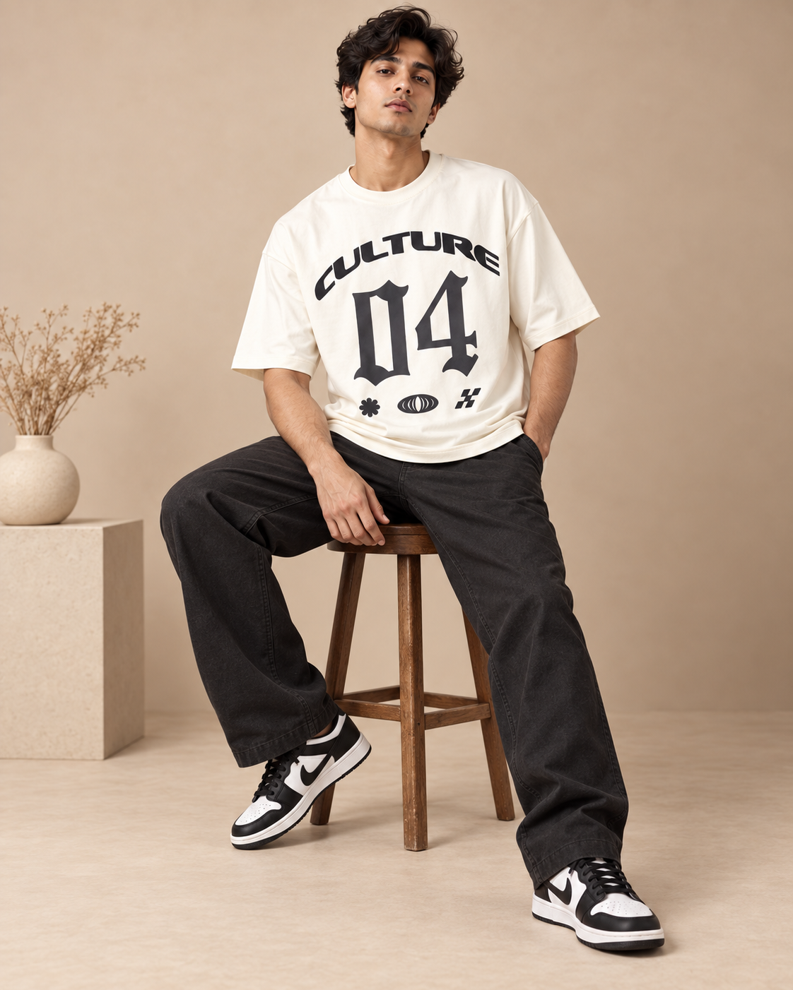 Men’s Off-White Down Shoulder Culture 04 Graphic Printed T-Shirt