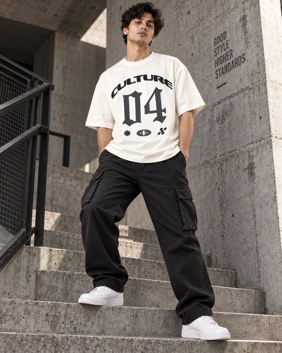 Men’s Off-White Down Shoulder Culture 04 Graphic Printed T-Shirt
