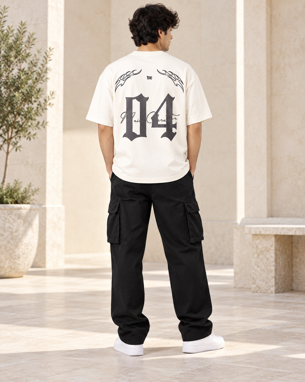 Men’s Off-White Down Shoulder Culture 04 Graphic Printed T-Shirt