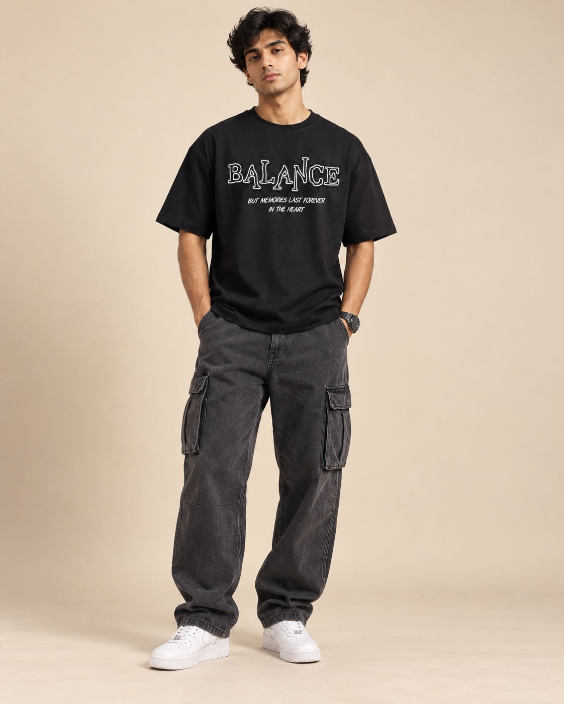 Men’s Black Graphic Printed T-Shirt
