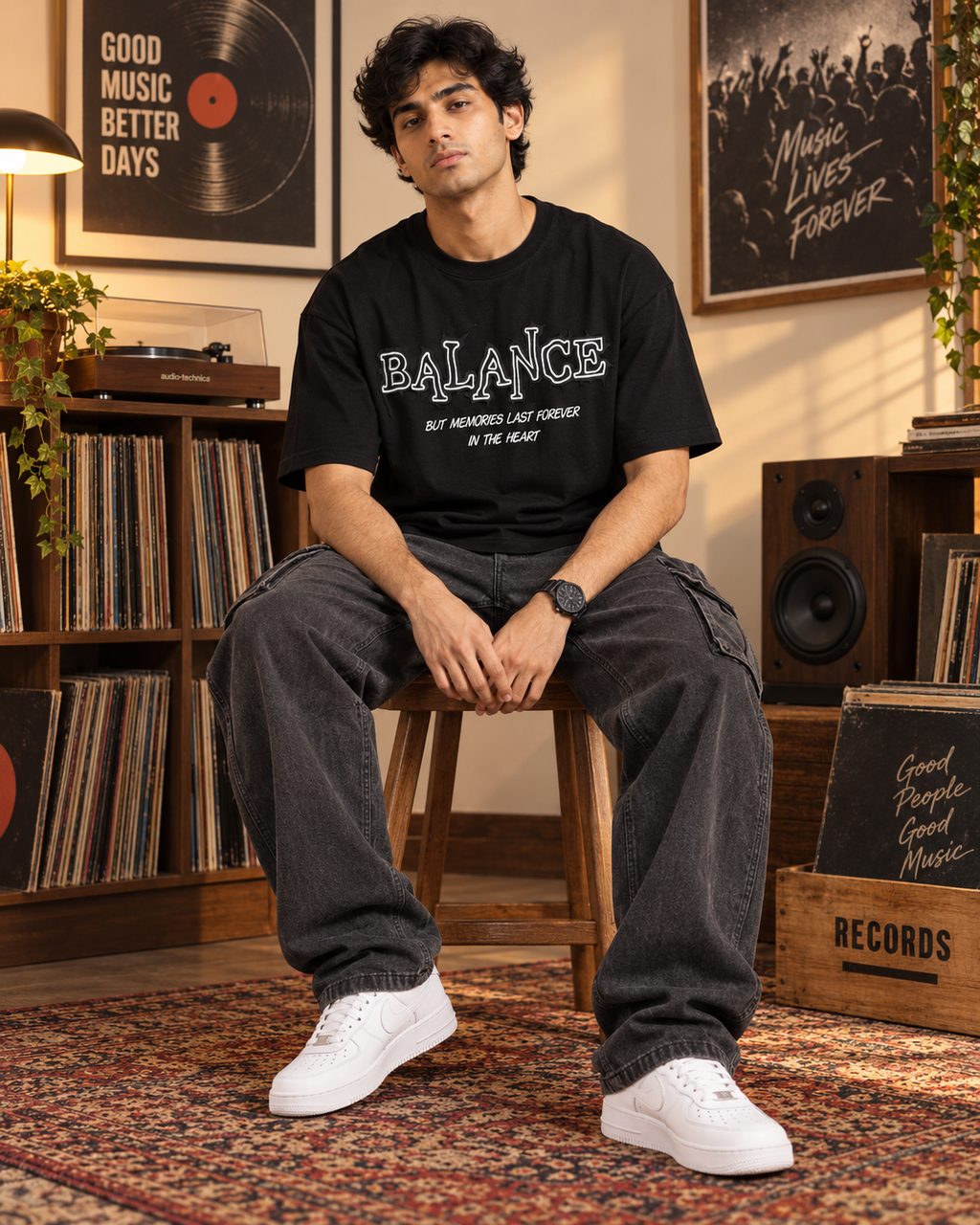 Men’s Black Graphic Printed T-Shirt