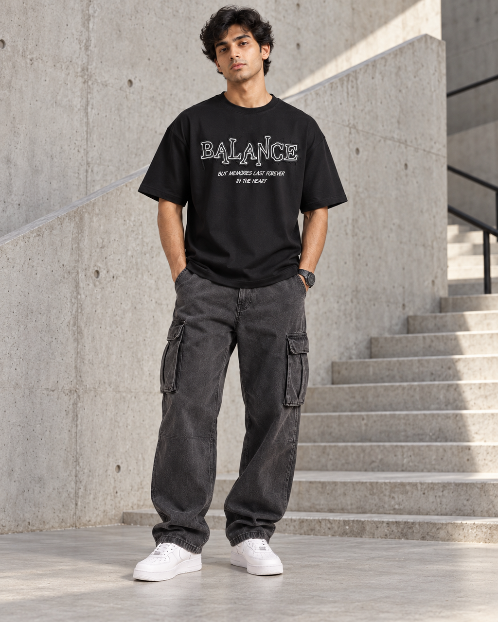 Men’s Black Graphic Printed T-Shirt