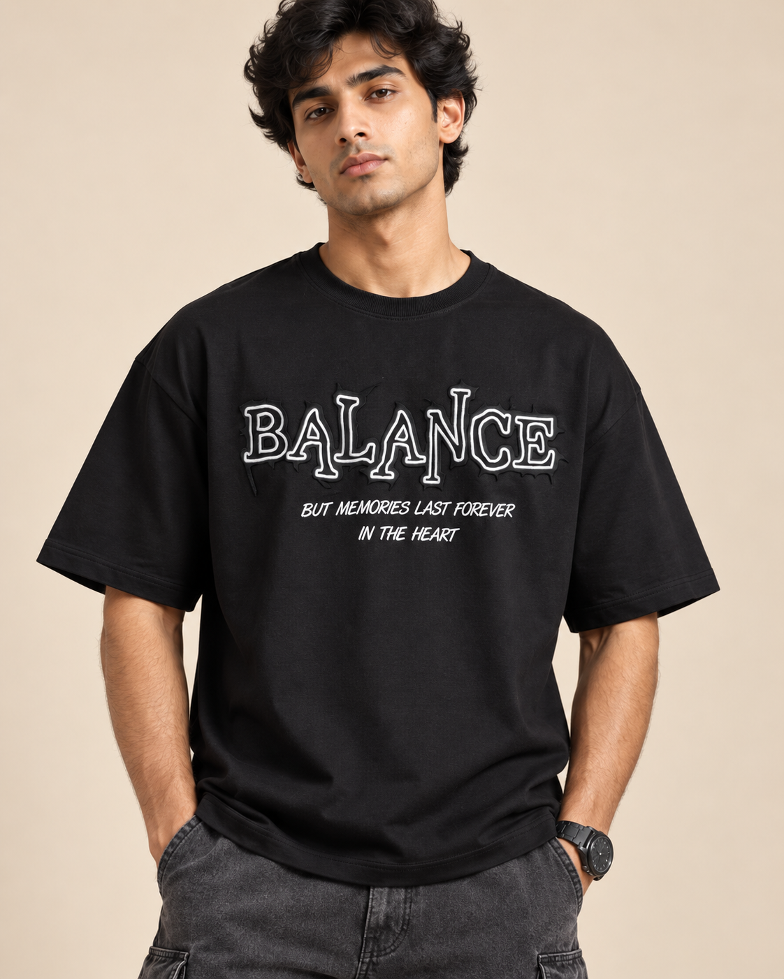 Men’s Black Graphic Printed T-Shirt