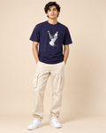 Men’s Navy Blue Chess Graphic Printed T-Shirt