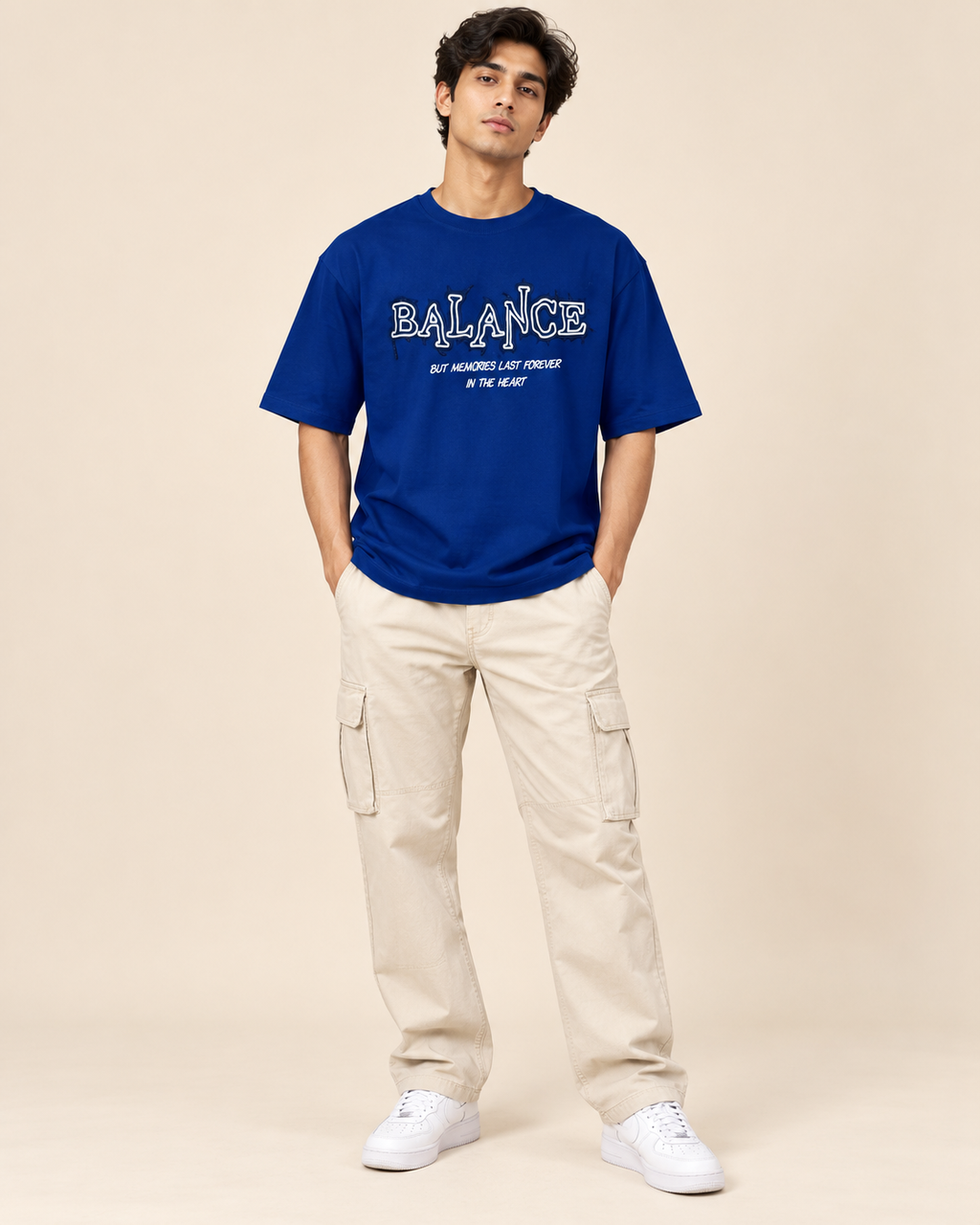 Men’s Royal Blue Graphic Printed T-Shirt
