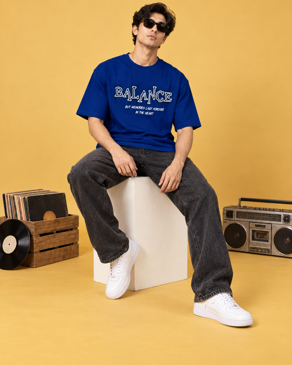 Men’s Royal Blue Graphic Printed T-Shirt