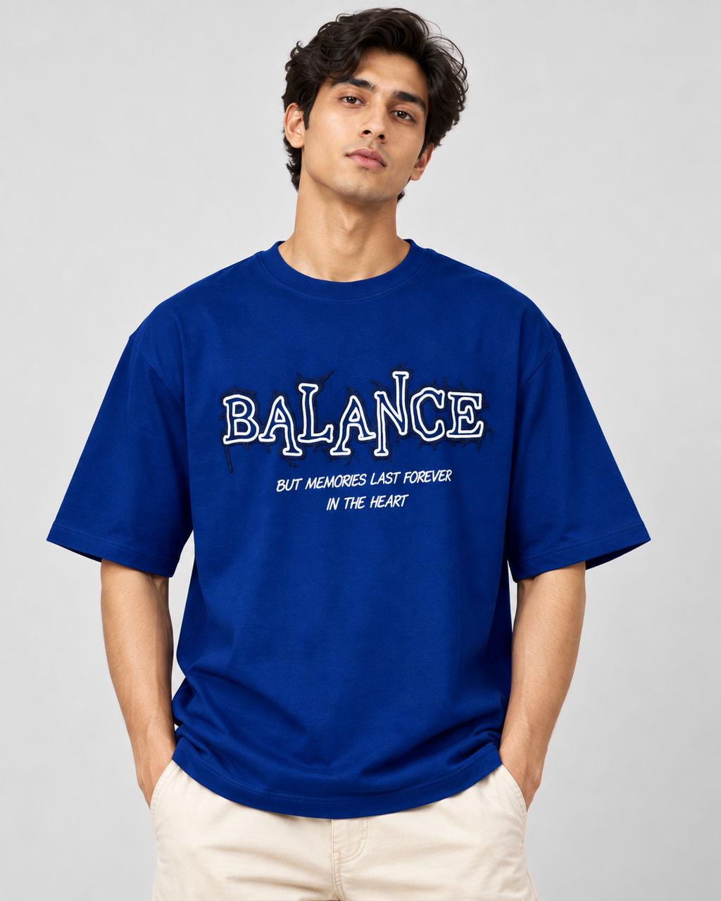 Men’s Royal Blue Graphic Printed T-Shirt