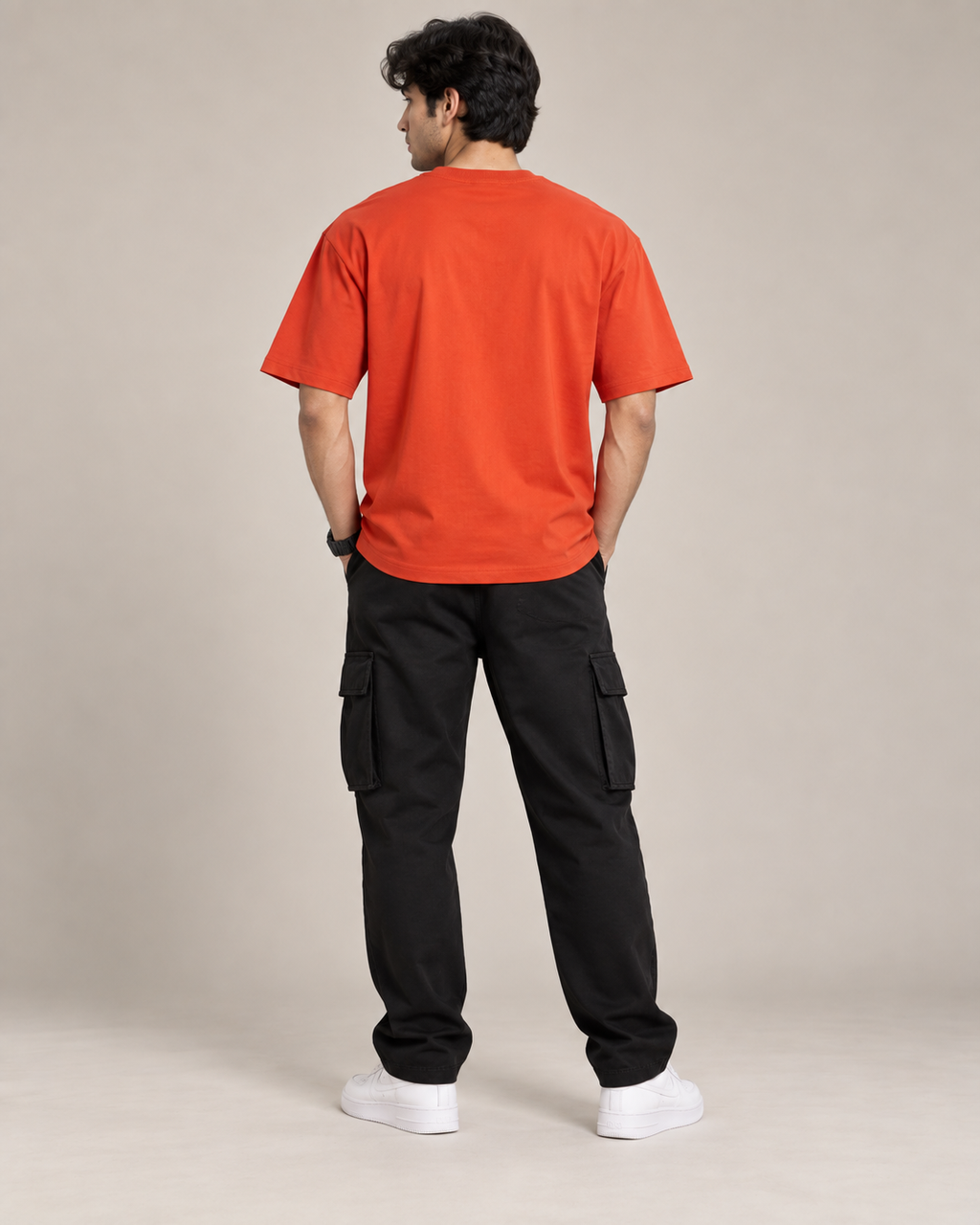 Men’s Burnt Orange Graphic Printed T-Shirt