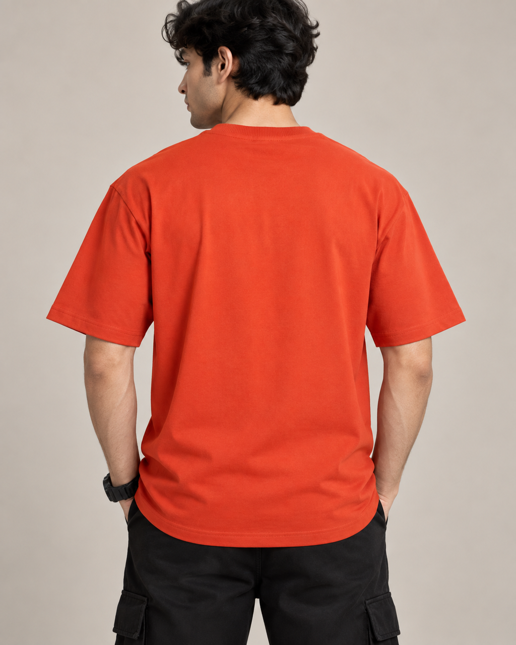 Men’s Burnt Orange Graphic Printed T-Shirt