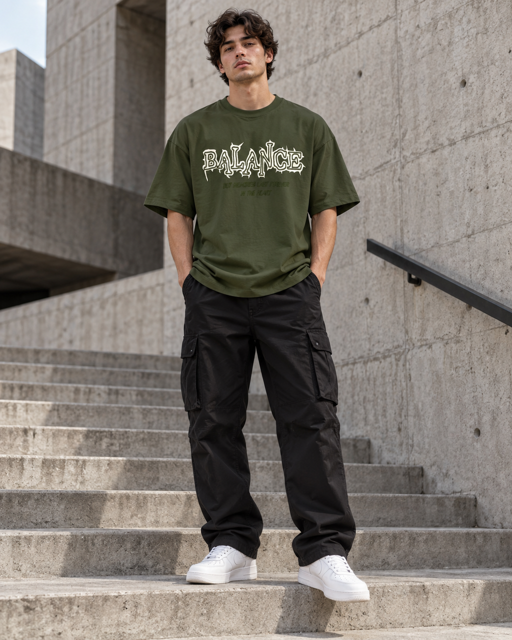 Men’s Olive Green Graphic Printed T-Shirt