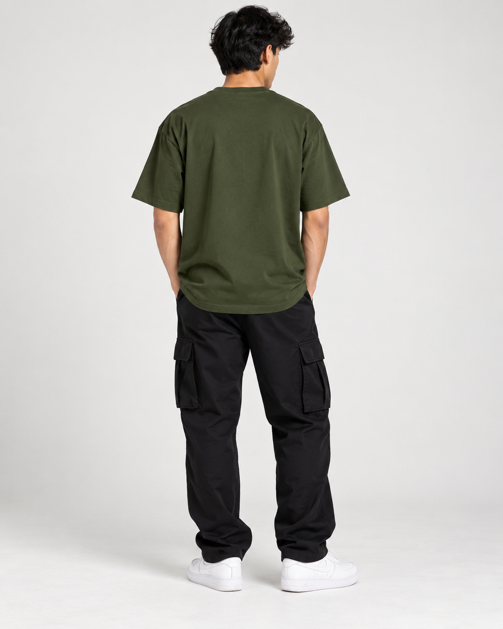 Men’s Olive Green Graphic Printed T-Shirt